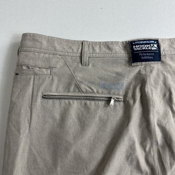 Hook And Tackle Shorts Mens Size 42 Beige Hi-Tide Hybrid Fishing Boating Shorts - Picture 9 of 10